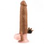 Add 3" Pleasure X Tender Vibrating Penis Sleeve Brown - 2