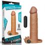 Add 3" Pleasure X Tender Vibrating Penis Sleeve Brown - 5