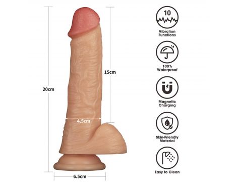 8'' Vibrating Power Basics Cock - 3