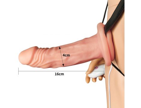 Vibrating Unisex Hollow Strap On - 4