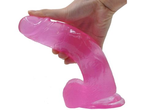 8"" Jelly Studs Crystal Dildo Large Pink - 4