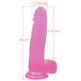 8"" Jelly Studs Crystal Dildo Large Pink - 8