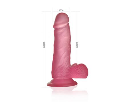 6"" Jelly Studs Crystal Dildo Small Pink - 2
