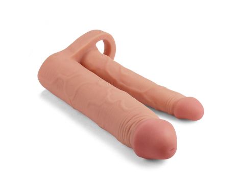 Add 2"" Pleasure X Tender Double Penis Sleeve - 2