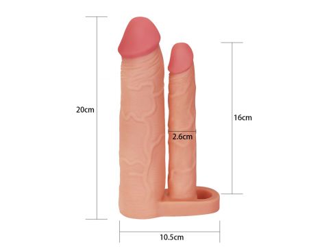 Add 2"" Pleasure X Tender Double Penis Sleeve - 7