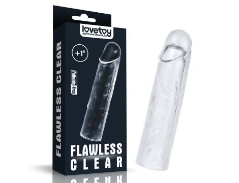 Flawless Clear Penis Sleeve Add 1'' - 10