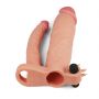 Add 3"" Pleasure X Tender Vibrating Double Penis Sleeve - 6