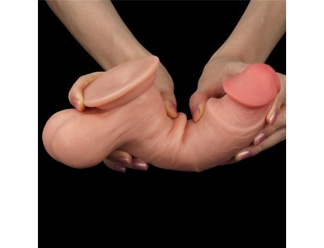 7.8'' Sliding Skin Dual Layer Dong - Whole Testicle - 7