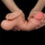 7.8'' Sliding Skin Dual Layer Dong - Whole Testicle - 8