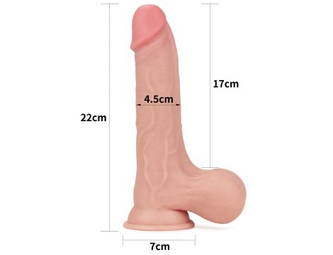 8.5'' Sliding Skin Dual Layer Dong - Whole Testicle - 2