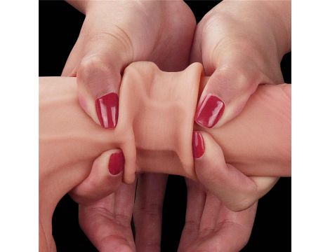 8.5'' Sliding Skin Dual Layer Dong - Whole Testicle - 8