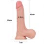 8.5'' Sliding Skin Dual Layer Dong - Whole Testicle - 3