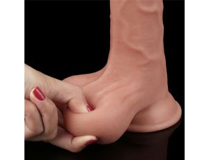 9.5'' Sliding Skin Dual Layer Dong - Whole Testicle