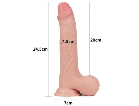 9.5'' Sliding Skin Dual Layer Dong - Whole Testicle - 4