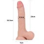 9.5'' Sliding Skin Dual Layer Dong - Whole Testicle - 5