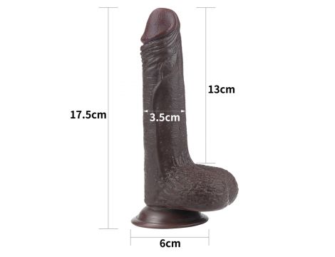 7'' Sliding Skin Dual Layer Dong - Black - 3