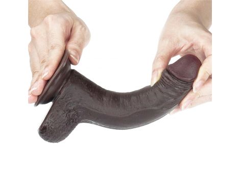 7'' Sliding Skin Dual Layer Dong - Black - 2
