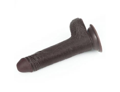 7'' Sliding Skin Dual Layer Dong - Black - 7