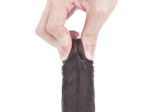 7'' Sliding Skin Dual Layer Dong - Black - 9