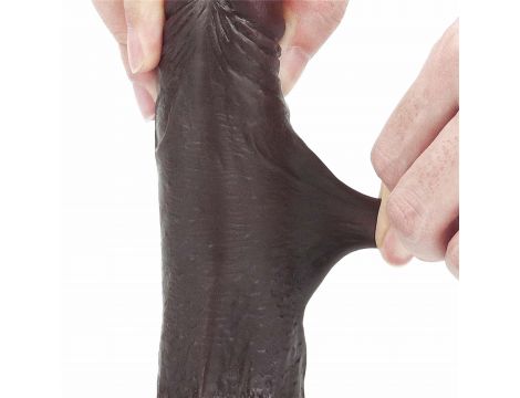 7'' Sliding Skin Dual Layer Dong - Black - 15