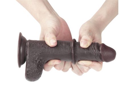 7'' Sliding Skin Dual Layer Dong - Black - 13