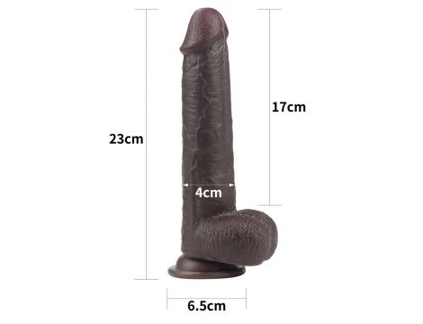 9'' Sliding Skin Dual Layer Dong - Black - 3