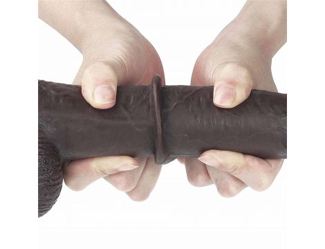 9'' Sliding Skin Dual Layer Dong - Black - 12