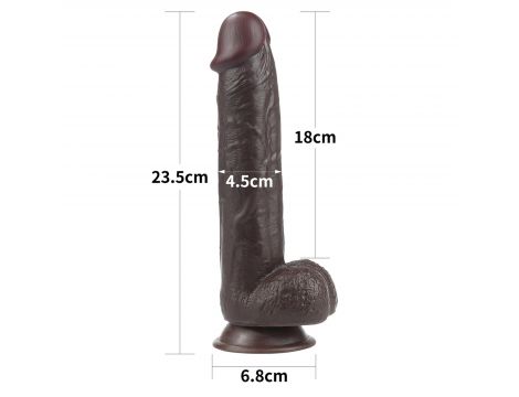 9.0'' Sliding Skin Dual Layer Dong - Black - 2