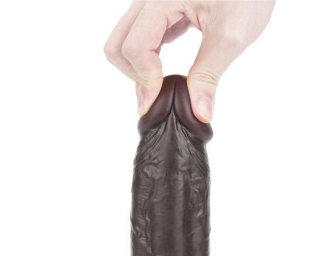 9.0'' Sliding Skin Dual Layer Dong - Black - 9