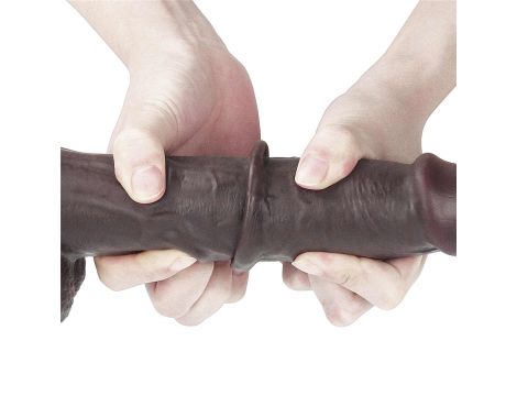9.0'' Sliding Skin Dual Layer Dong - Black - 13