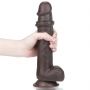 9.0'' Sliding Skin Dual Layer Dong - Black - 2