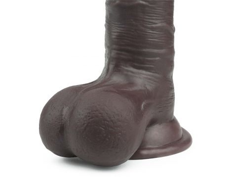 7.8'' Sliding Skin Dual Layer Dong - Whole Testicle (Black) - 4