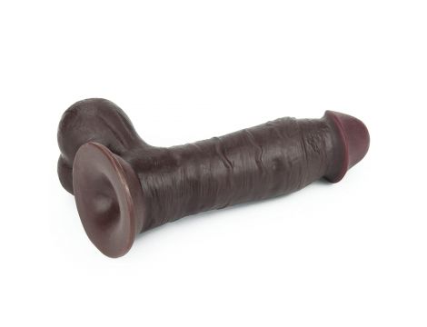 7.8'' Sliding Skin Dual Layer Dong - Whole Testicle (Black) - 6