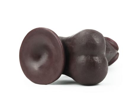 7.8'' Sliding Skin Dual Layer Dong - Whole Testicle (Black) - 12