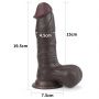 7.8'' Sliding Skin Dual Layer Dong - Whole Testicle (Black) - 2
