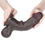 7.8'' Sliding Skin Dual Layer Dong - Whole Testicle (Black) - 3