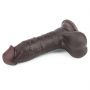 7.8'' Sliding Skin Dual Layer Dong - Whole Testicle (Black) - 8