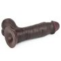 7.8'' Sliding Skin Dual Layer Dong - Whole Testicle (Black) - 7