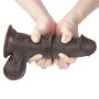 7.8'' Sliding Skin Dual Layer Dong - Whole Testicle (Black) - 10