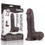 7.8'' Sliding Skin Dual Layer Dong - Whole Testicle (Black) - 17