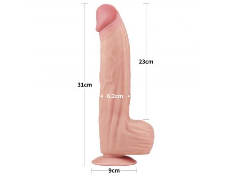 12'' King Sized Sliding Skin Dual Layer Dong - 2