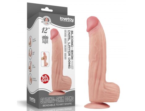 12'' King Sized Sliding Skin Dual Layer Dong - 20