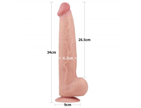 13.5'' King Sized Sliding Skin Dual Layer Dong - 2