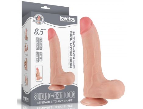 Dildo realistyczne Lovetoy dwuwarstwowe z przesuwającą się skórą 8.5 cala - 3