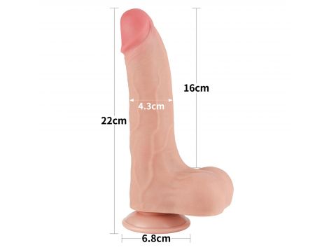 Dildo realistyczne Lovetoy dwuwarstwowe z przesuwającą się skórą 8.5 cala - 2