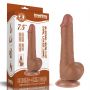 Dildo realistyczne dwuwarstwowe z przesuwającą skórą Lovetoy brązowe 19 cm - 2