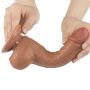 Dildo realistyczne dwuwarstwowe z przesuwającą skórą Lovetoy brązowe 19 cm - 8