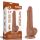 Dildo realistyczne dwuwarstwowe z przesuwającą skórą Lovetoy brązowe 19 cm