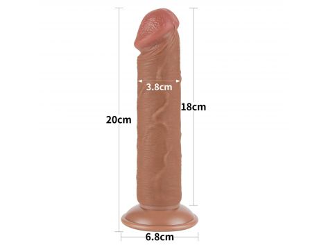 Dildo realistyczne z przesuwaną skórą Lovetoy brązowe - 5