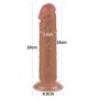 Dildo realistyczne z przesuwaną skórą Lovetoy brązowe - 6